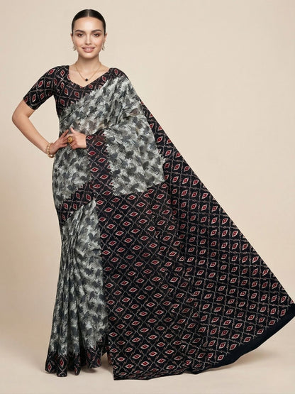 Multicolor Warli Printed Pure Cotton Saree