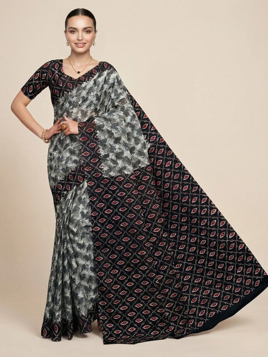 Multicolor Warli Printed Pure Cotton Saree