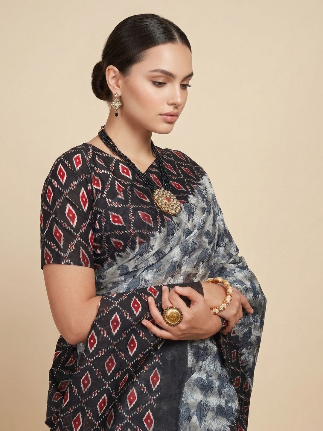 Multicolor Warli Printed Pure Cotton Saree