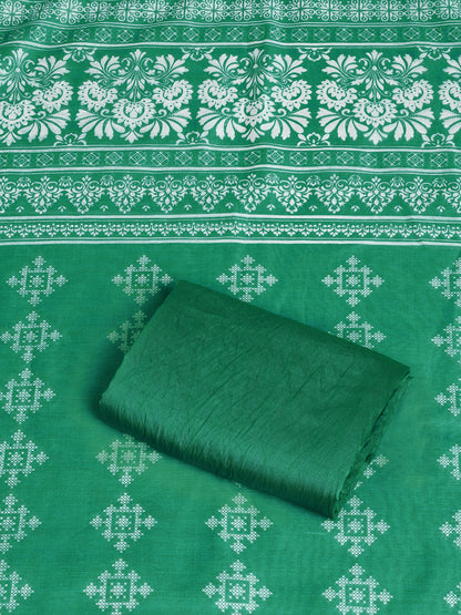 Sea Green Chanderi Silk Embellished Unstitched Dress Material (3 Pc)