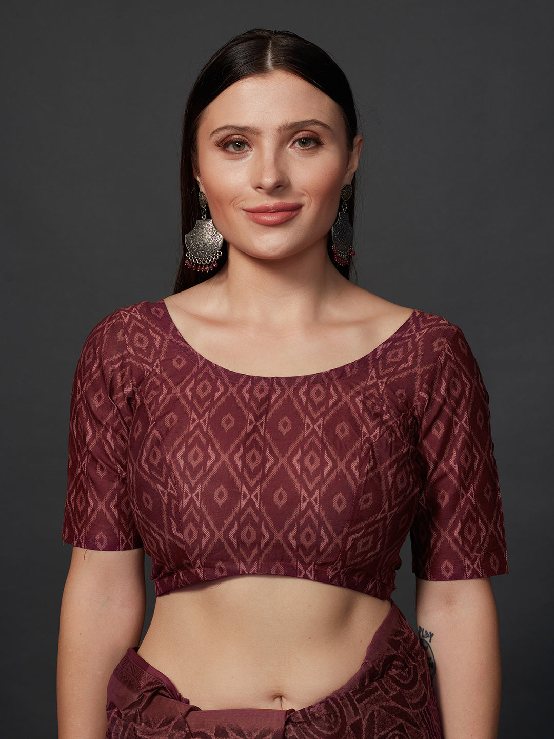 AMIVARSHA Mauve Printed Pure Cotton Saree