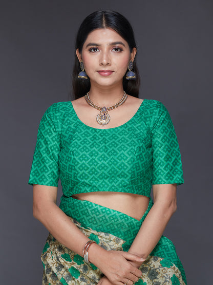 KOTA QUEEN Green Printed Pure Cotton Saree