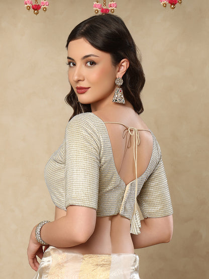 Gold Sweetheart Neck Neck Readymade Blouse