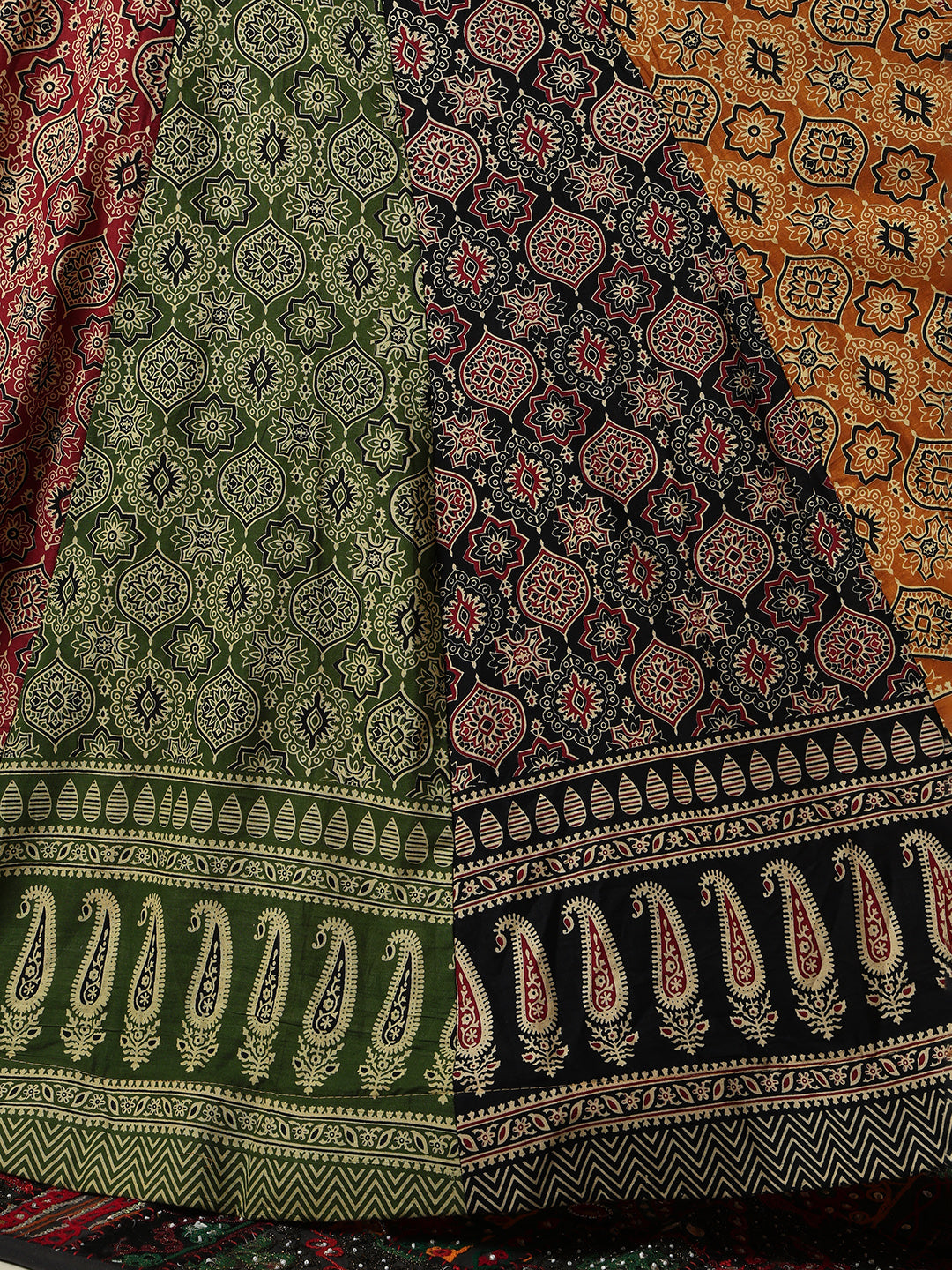 Multicolour Cotton Printed Garba Readymade Skirt For Navratri