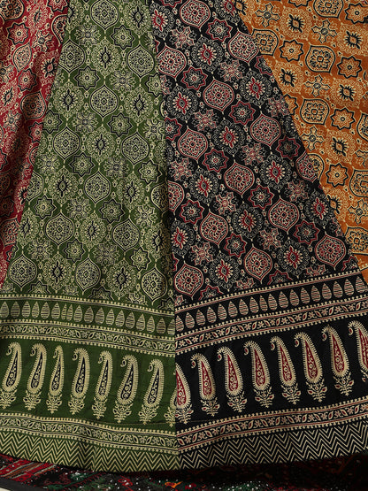 Multicolour Cotton Printed Garba Readymade Skirt For Navratri