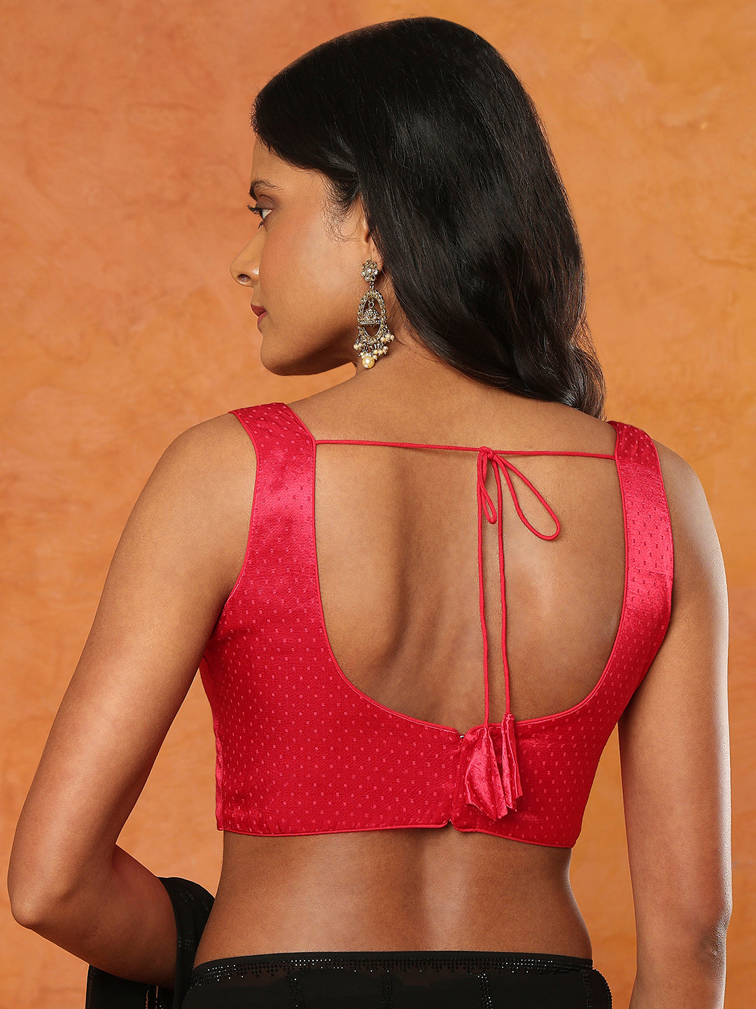 Pink Silk Sleeveless Readymade Blouse