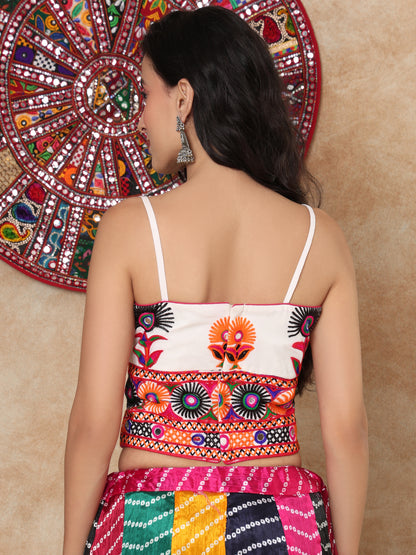 White Georgette Embroidered Padded Corset Blouse