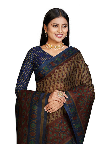 PANETAR Multicolor Printed Pure Cotton Saree