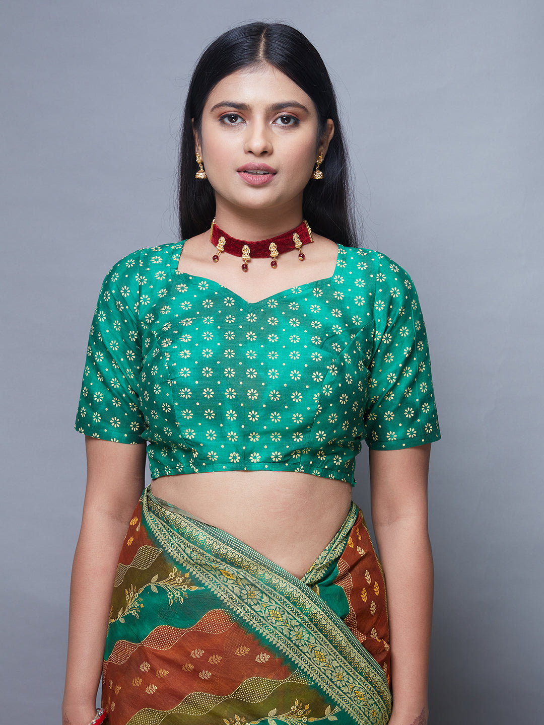 RANGEELI Rust Rangkat Printed Pure Cotton Saree