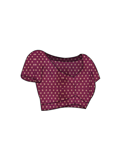 PANETAR Purple Printed Pure Cotton Saree