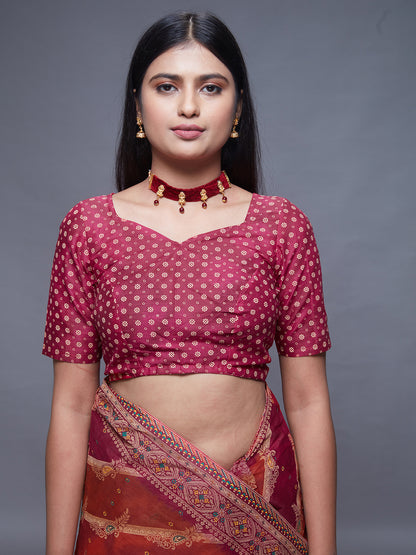 RANGEELI Pink Rangkat Printed Pure Cotton Saree