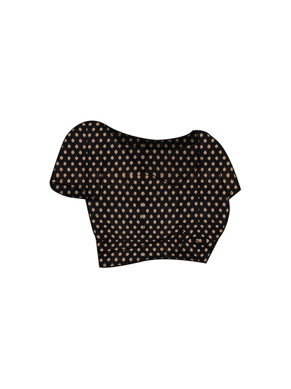 PANETAR Black Printed Pure Cotton Saree