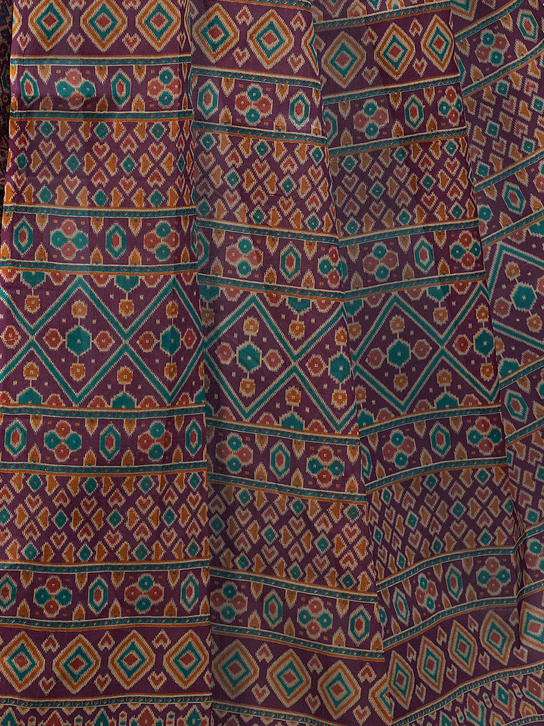 PANETAR Purple Printed Pure Cotton Saree