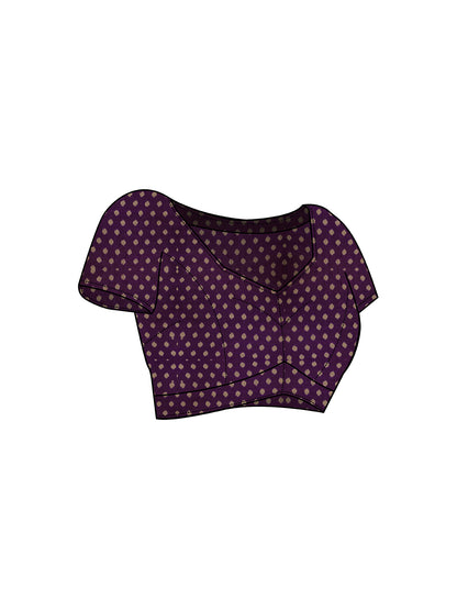 PANETAR Purple Printed Pure Cotton Saree