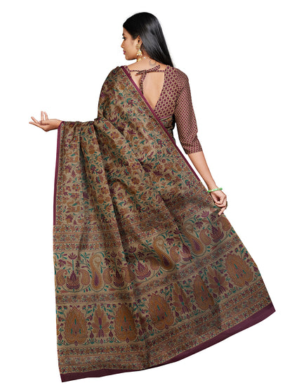 PANETAR Purple Printed Pure Cotton Saree