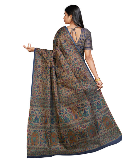 PANETAR Brown Printed Pure Cotton Saree