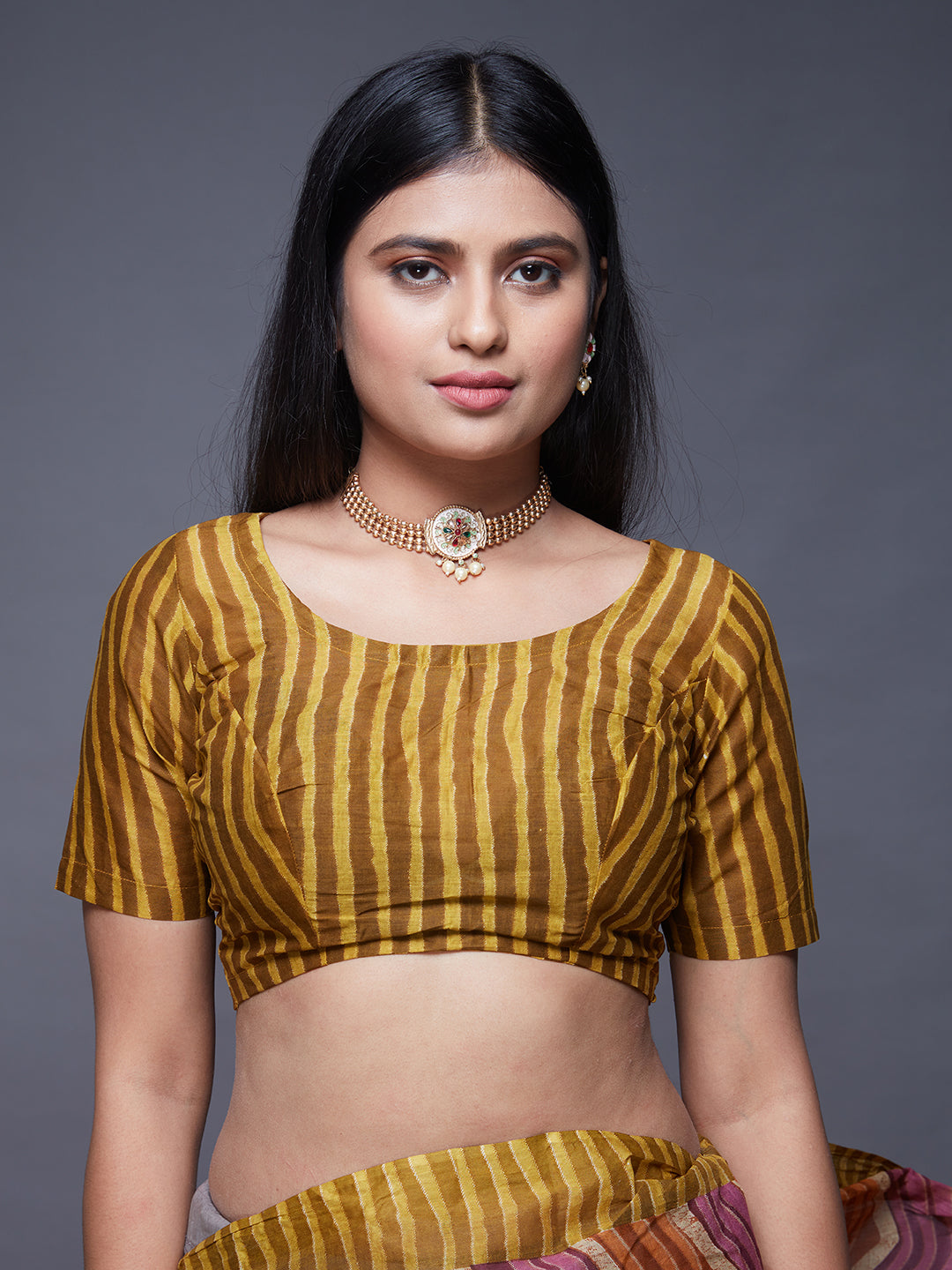 PARINITA Olive Leheriya Printed Pure Cotton Saree