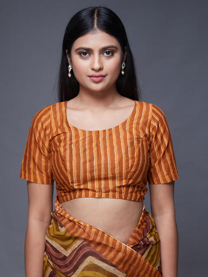 PARINITA Orange Leheriya Printed Pure Cotton Saree