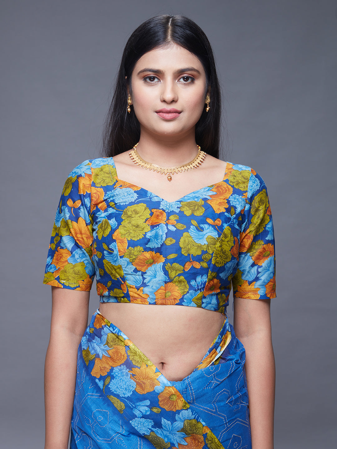 SUMANGALI Purple Printed Pure Cotton Saree
