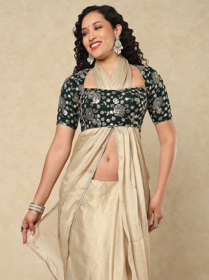 Green Georgette Sweetheart Readymade Blouse