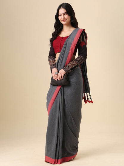 Maroon Pure Cotton Ajrakh Hand Block Printed Full Sleeves Readymade Blouse