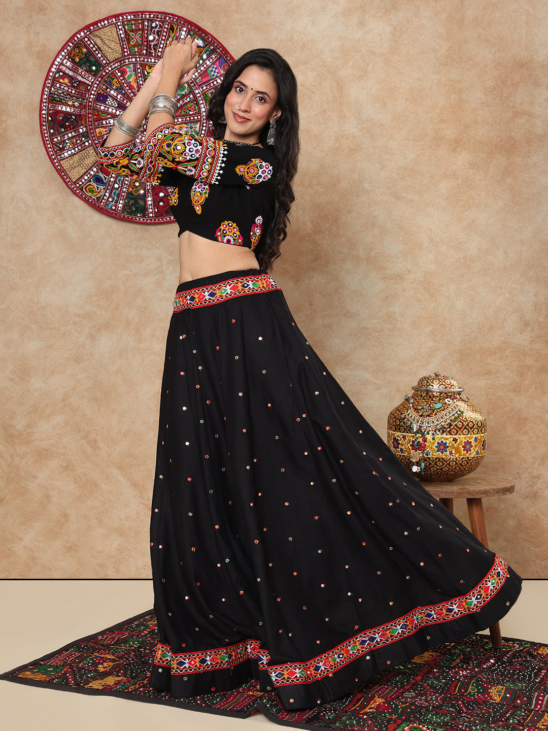 Black Georgette Sweetheart Neck Readymade Blouse