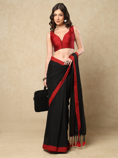 Maroon Taffeta Sleeveless Readymade Blouse