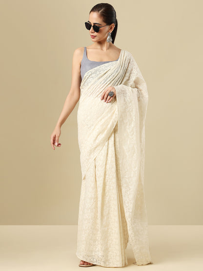 Grey Pure Linen Sleeveless Readymade Saree Blouse