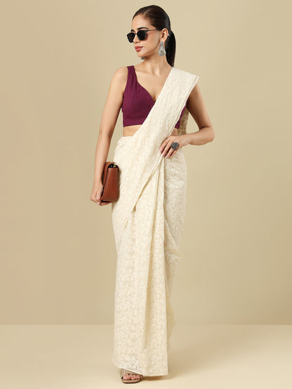 Wine Pure Cotton Sleeveless Readymade Blouse