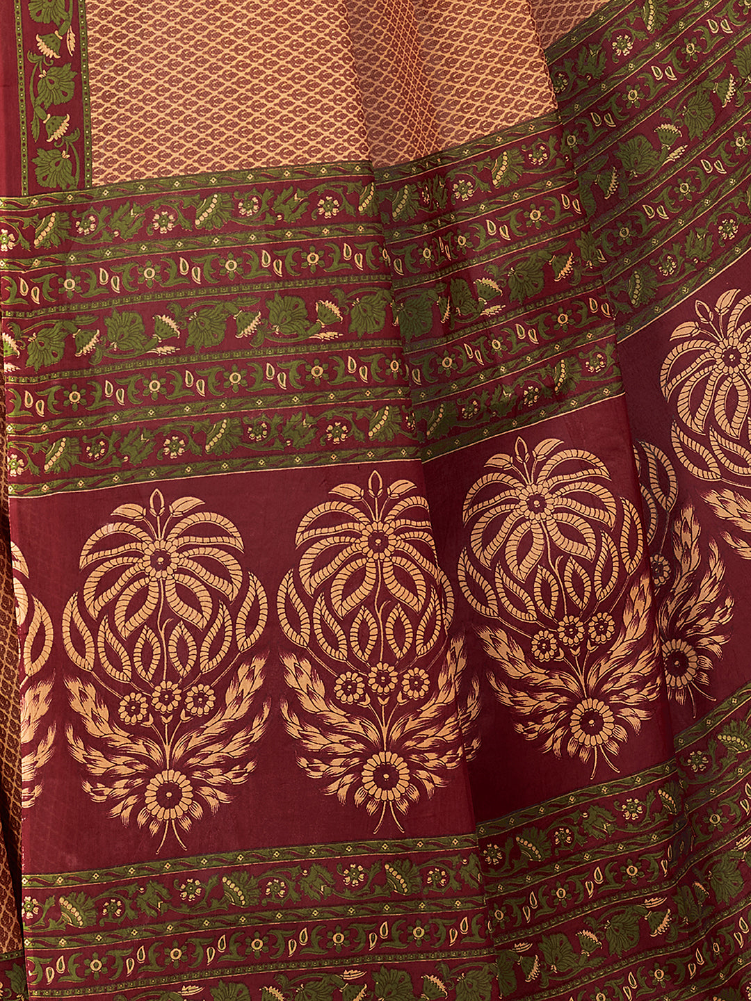 NIHARIKA Rust Printed Pure Cotton Saree