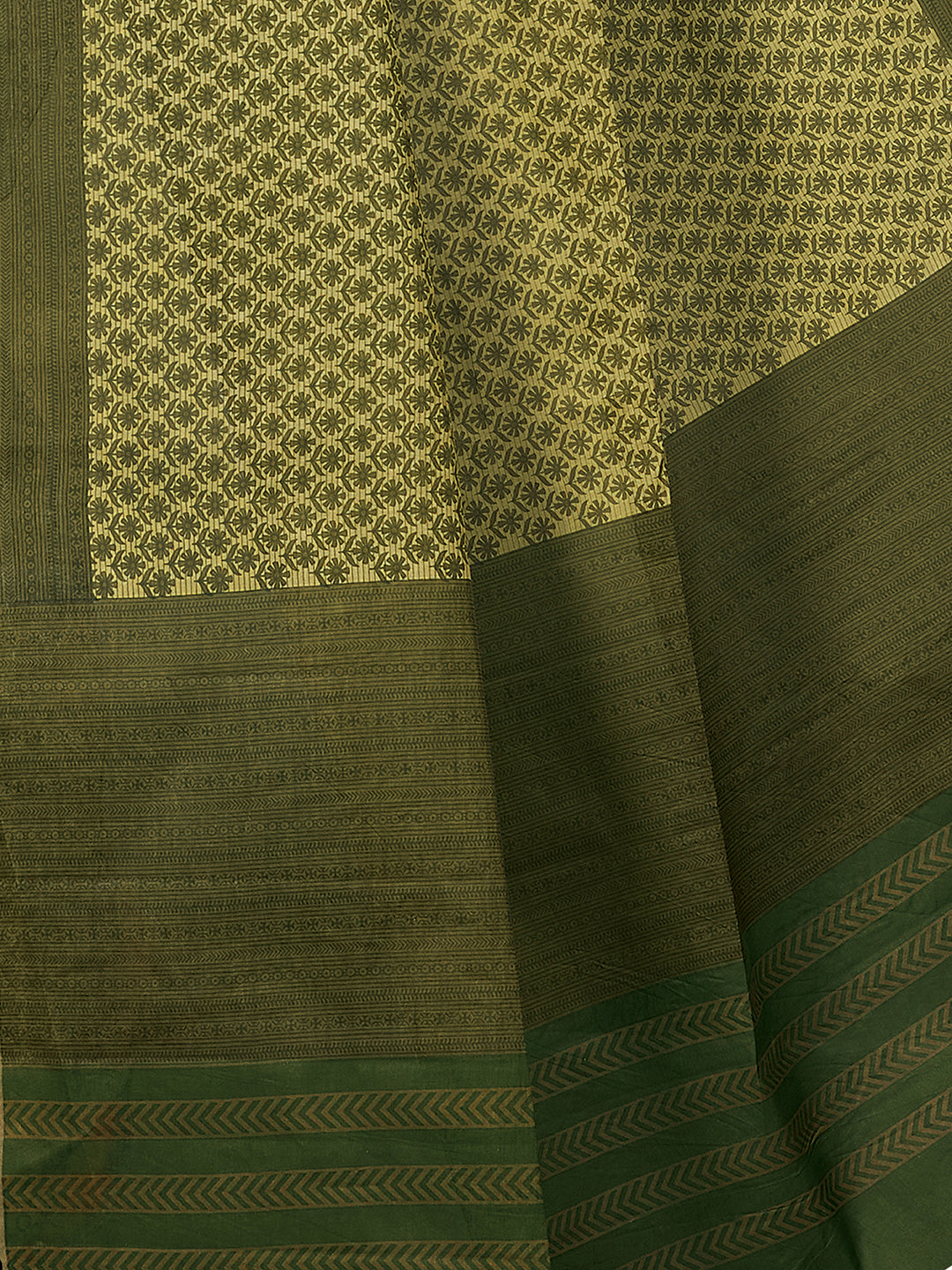 NIHARIKA Olive Printed Pure Cotton Saree