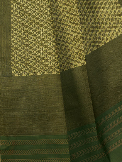 NIHARIKA Olive Printed Pure Cotton Saree