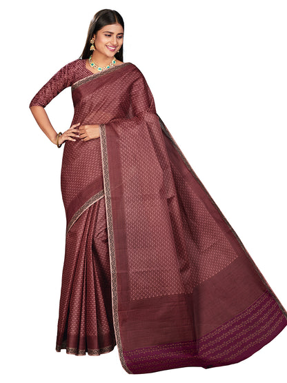 NIHARIKA Mauve Printed Pure Cotton Saree