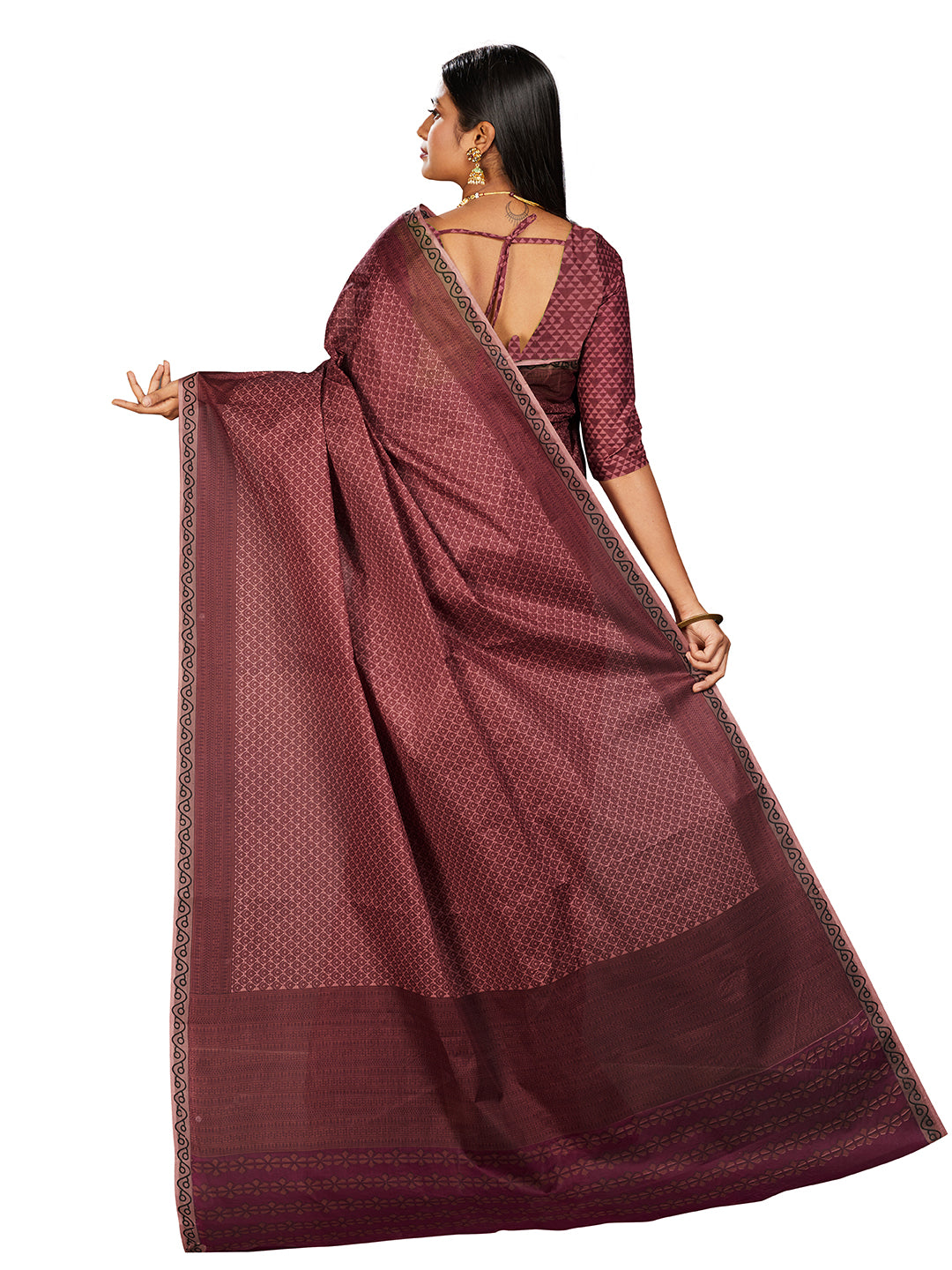 NIHARIKA Mauve Printed Pure Cotton Saree