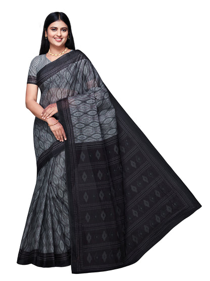 DIMPLE Black Printed Pure Cotton Saree