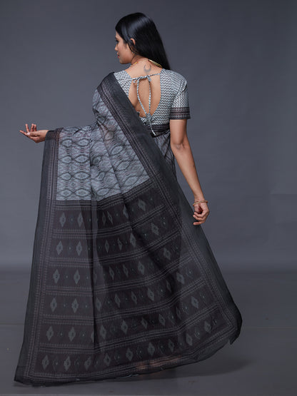 DIMPLE Black Printed Pure Cotton Saree