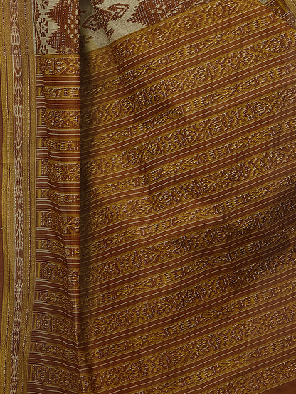 MRIGNAYANEE Mustard Printed Pure Cotton Saree