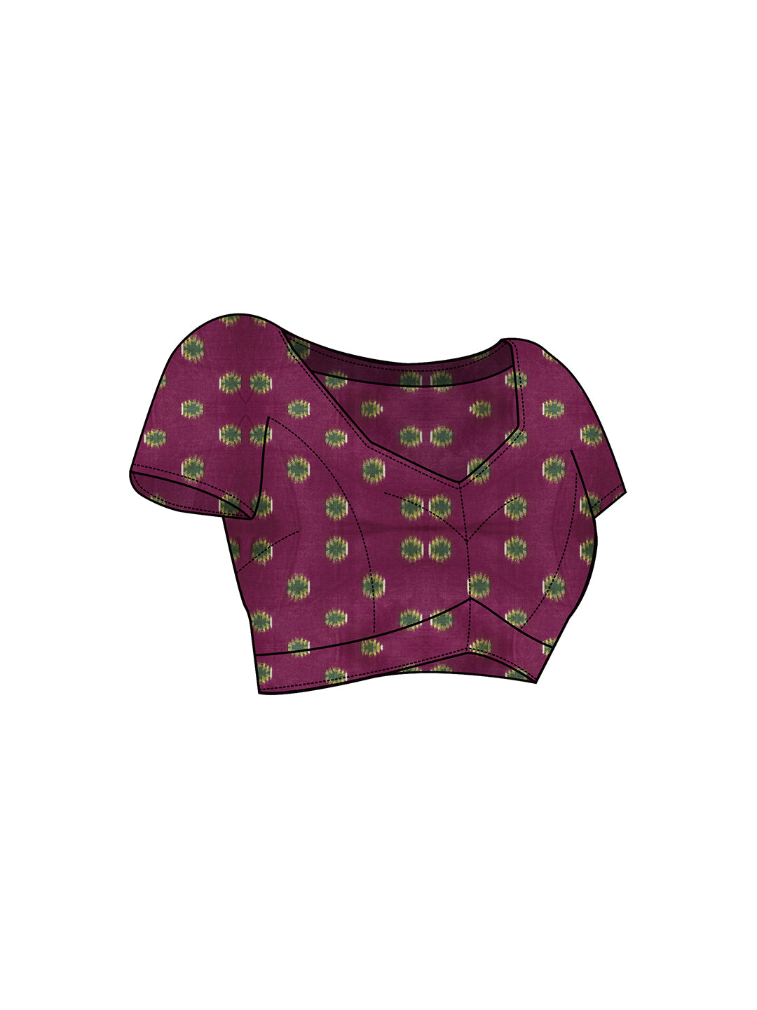 MRIGNAYANEE Purple Printed Pure Cotton Saree