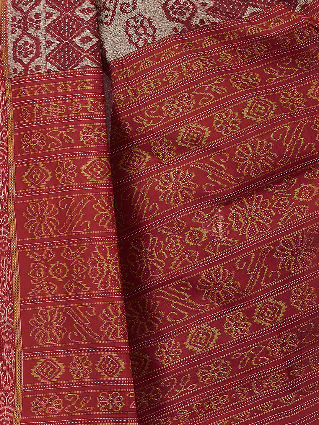 MRIGNAYANEE Maroon Printed Pure Cotton Saree