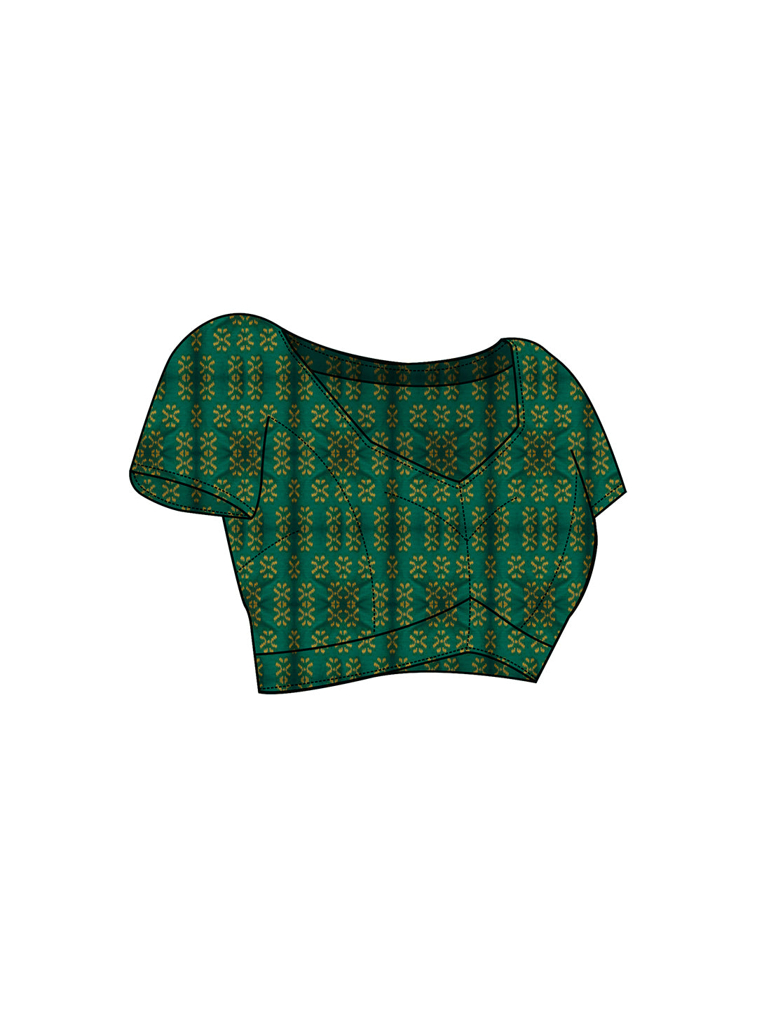 MRIGNAYANEE Green Printed Pure Cotton Saree