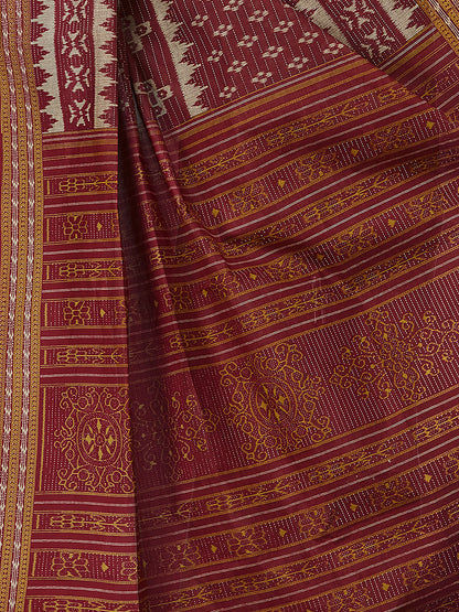 MRIGNAYANEE Red Printed Pure Cotton Saree