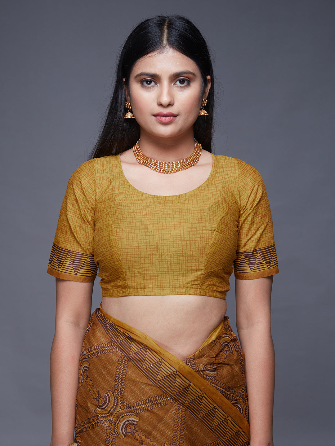 KASHMIRA Mustard Printed Pure Cotton Saree