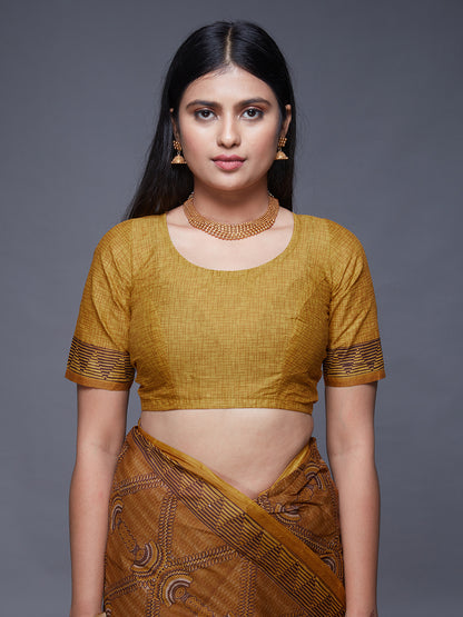 KASHMIRA Mustard Printed Pure Cotton Saree