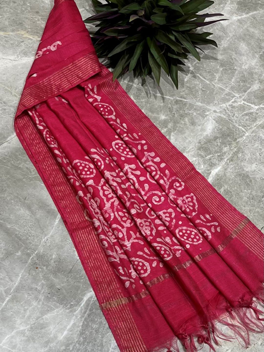 Blue Batik Printed Cotton Dupatta