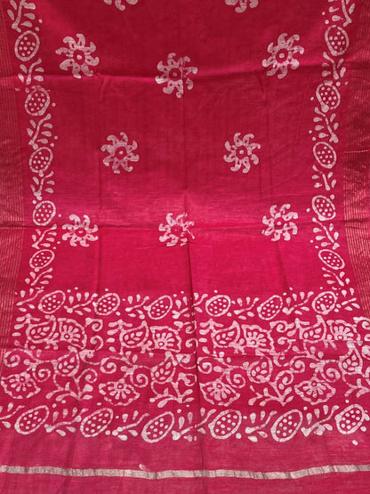 Blue Batik Printed Cotton Dupatta