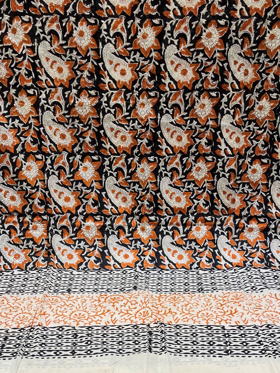 Rust Kalamkari Hand Block Printed Pure Cotton Dupatta