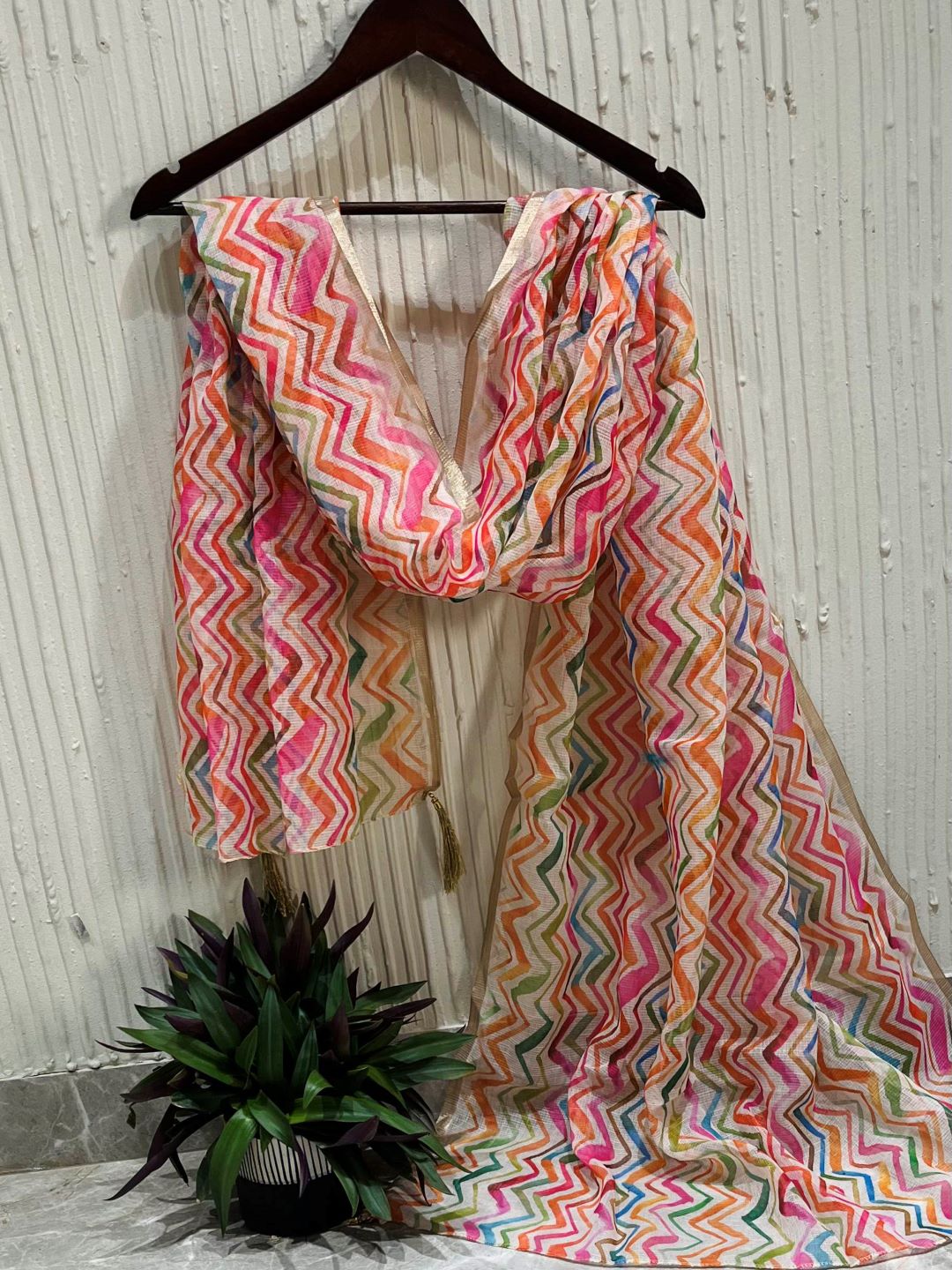 Leheriya Multicolour Kota Doria Dupatta