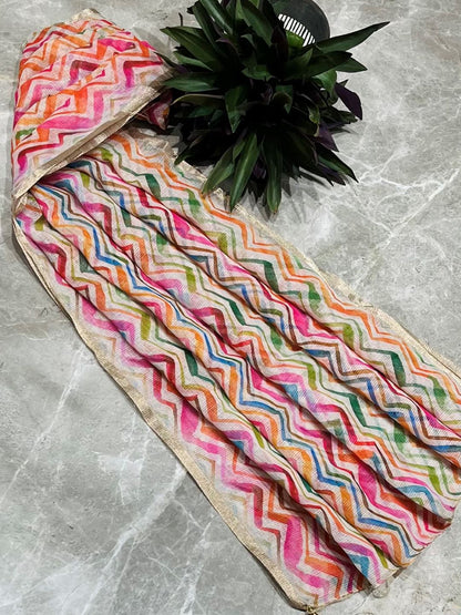 Leheriya Multicolour Kota Doria Dupatta