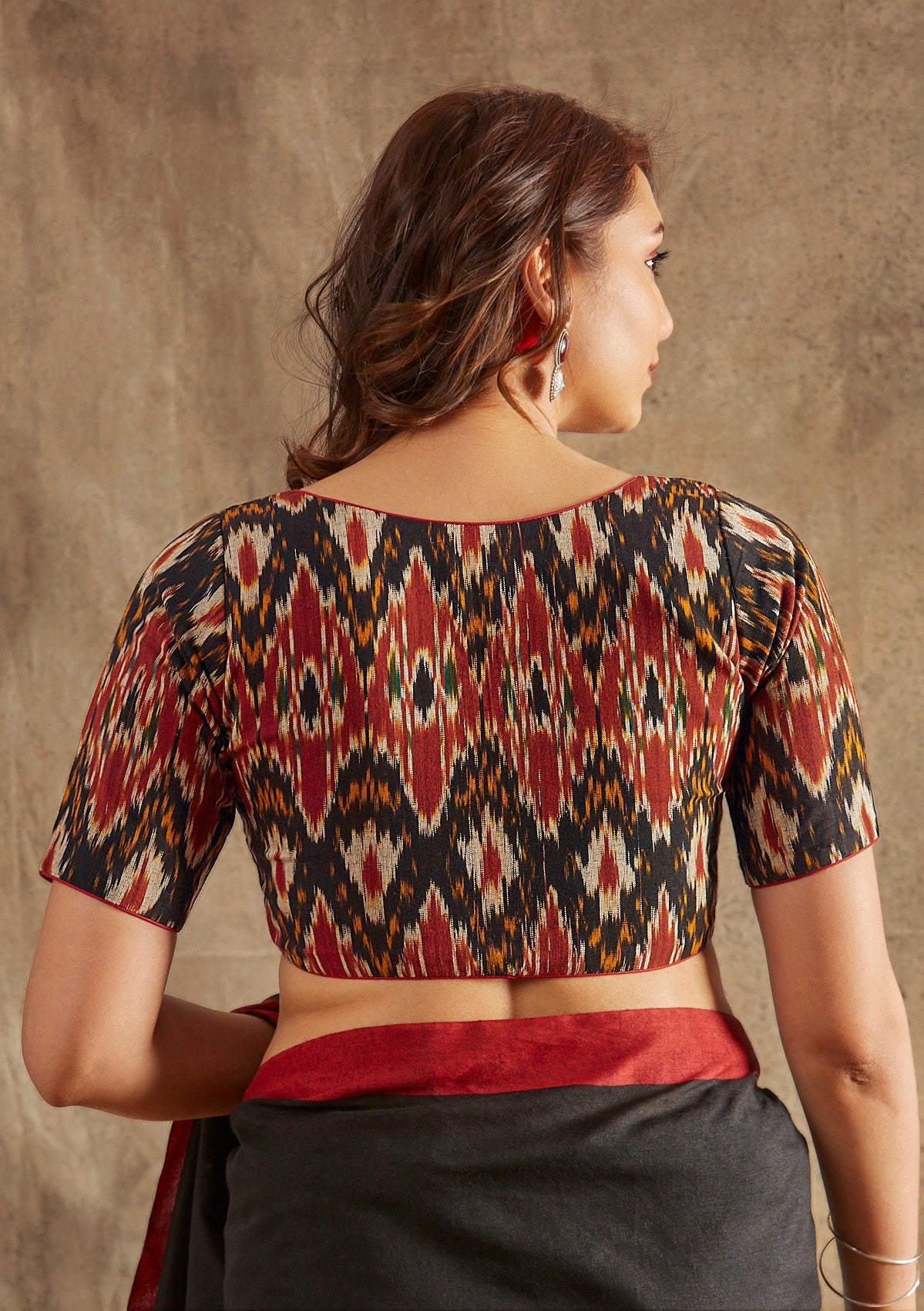 Rust and Black Ikat Blouse