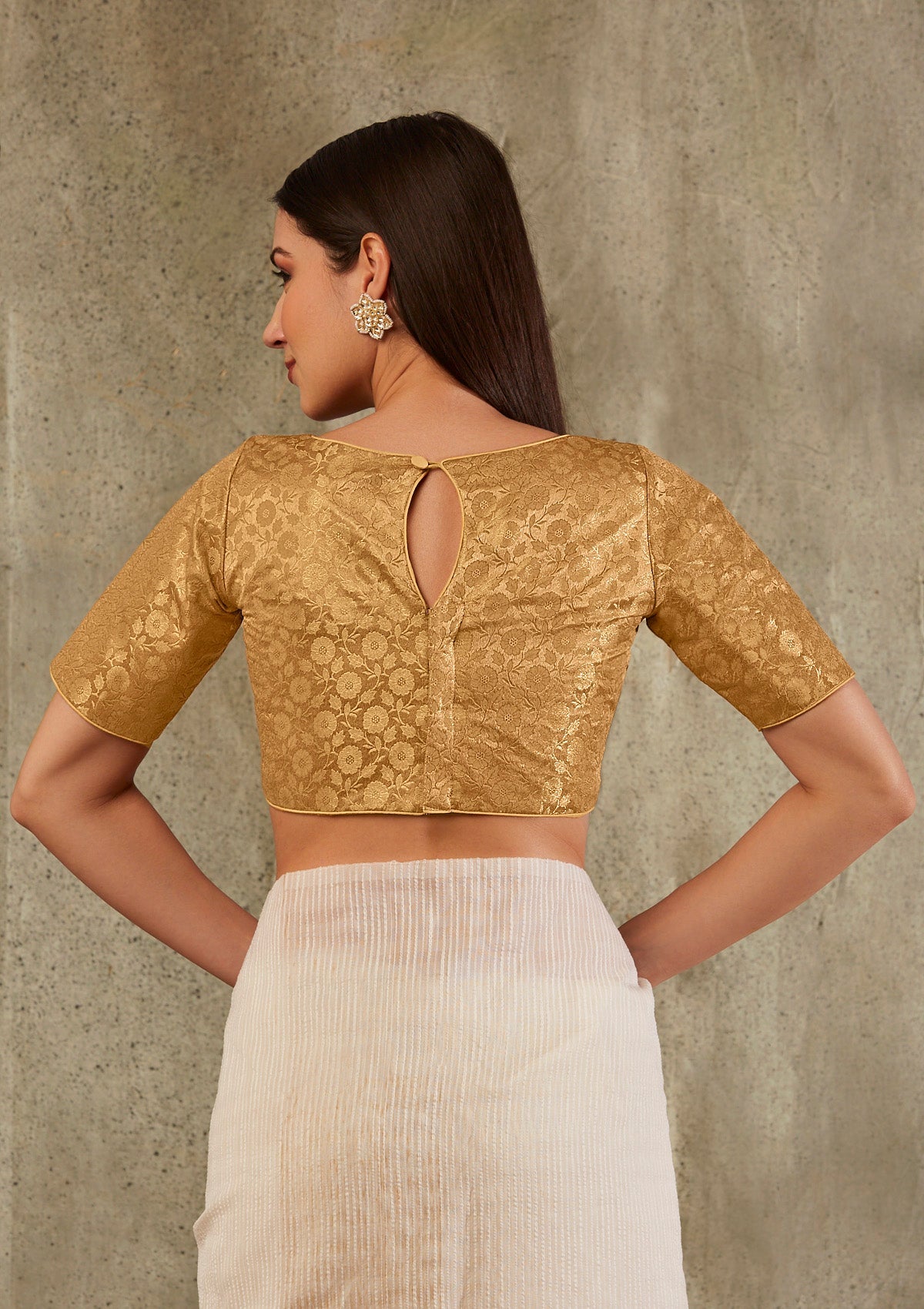 Gold Brocade Woven Design Blouse